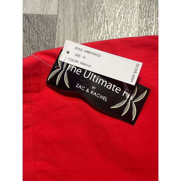 NWT Zac & Rachel The Ultimate Fit High Rise Pant Women Sz 14 Color Hibiscus Pink - Picture 5 of 8